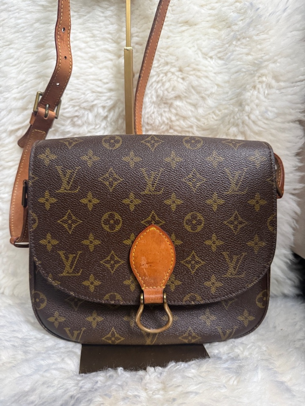 Louis Vuitton Monogram Canvas Saint Cloud Crossbody in Brown with Tan Trim